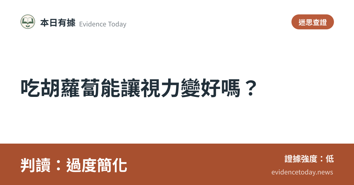 分享卡片預覽：吃胡蘿蔔能讓視力變好嗎？，判讀過度簡化