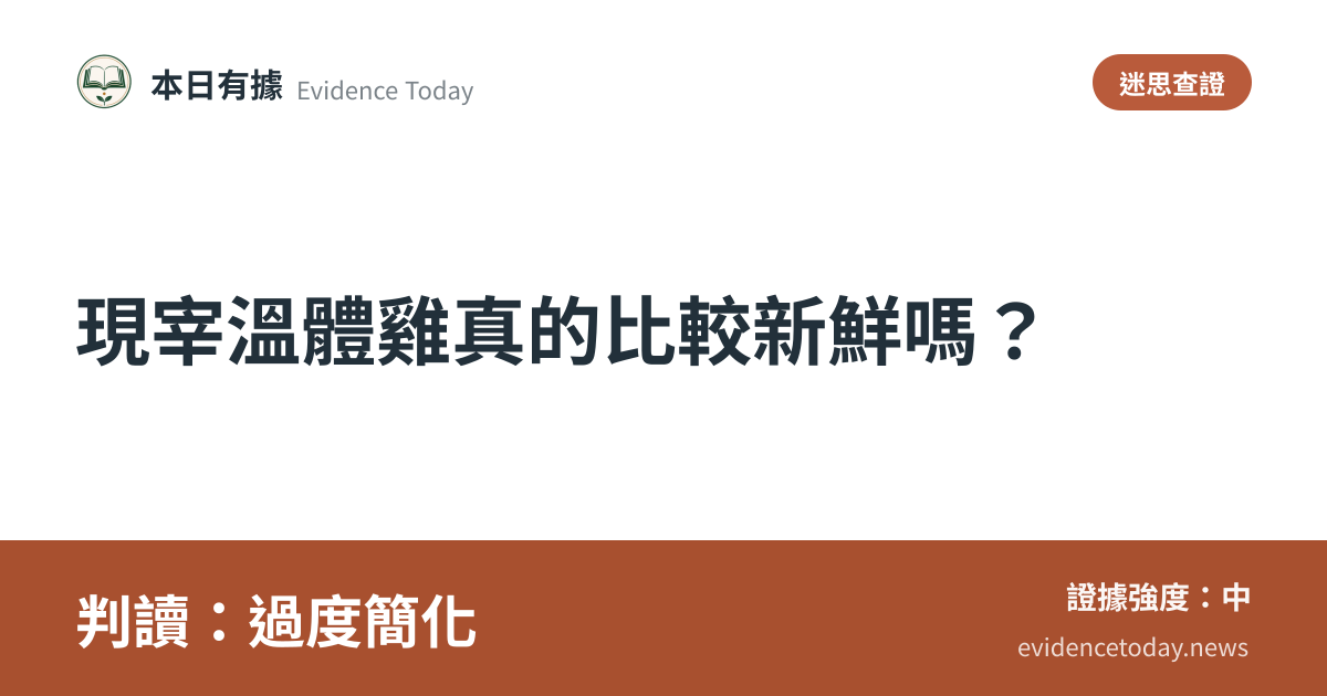 分享卡片預覽：現宰溫體雞真的比較新鮮嗎？，判讀過度簡化