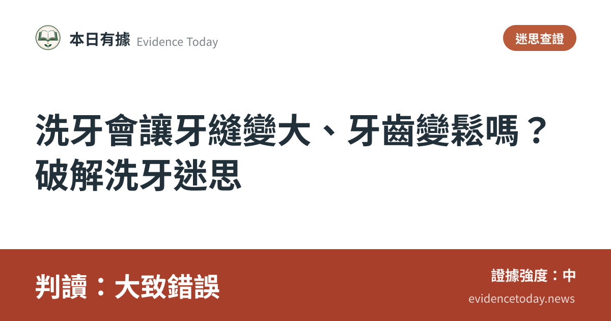 分享卡片預覽：洗牙會讓牙縫變大、牙齒變鬆嗎？破解洗牙迷思，判讀大致錯誤